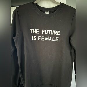 Black Women's Sweater with Slogan